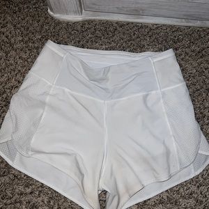 LULULEMON WHITE LOW-RISE SHORTS